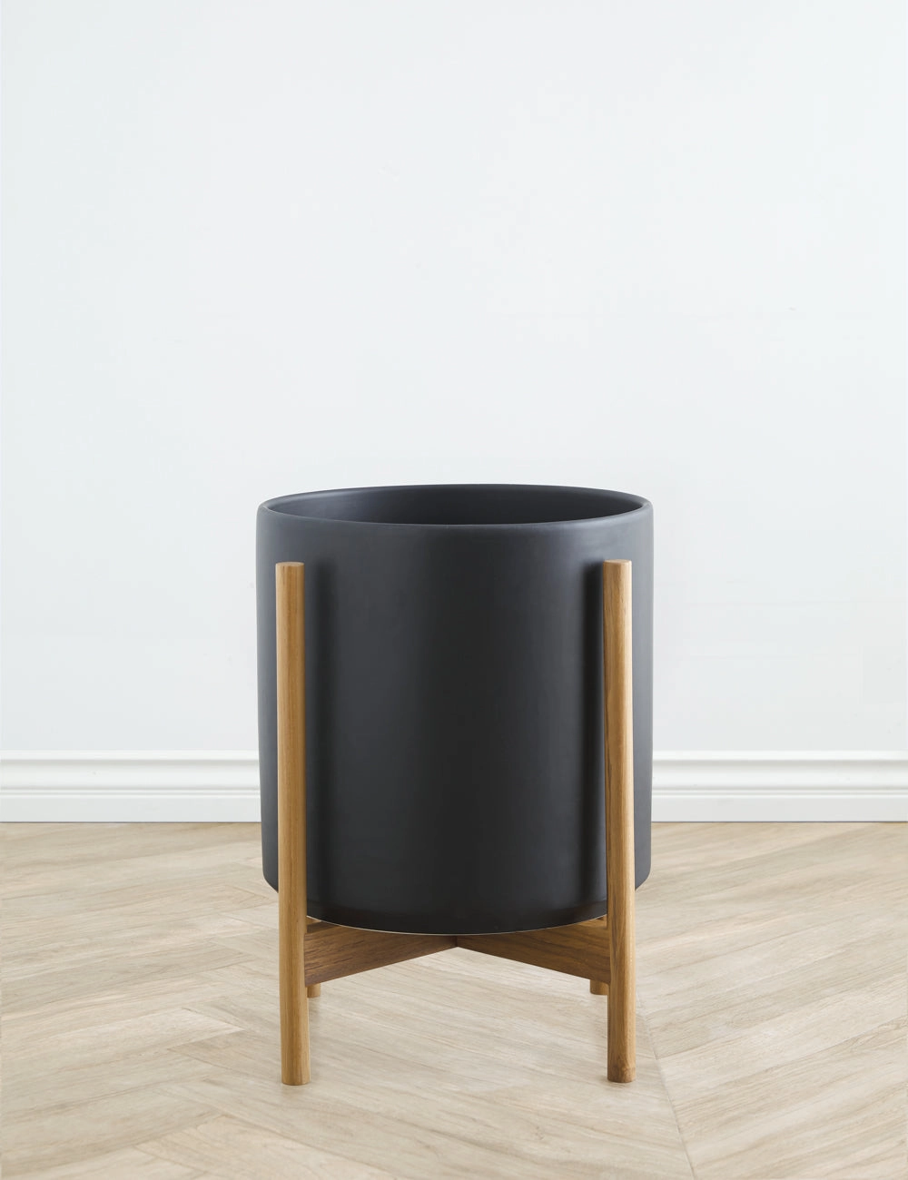 Ceramic Planter Pot   Teak Stand by LBE Design