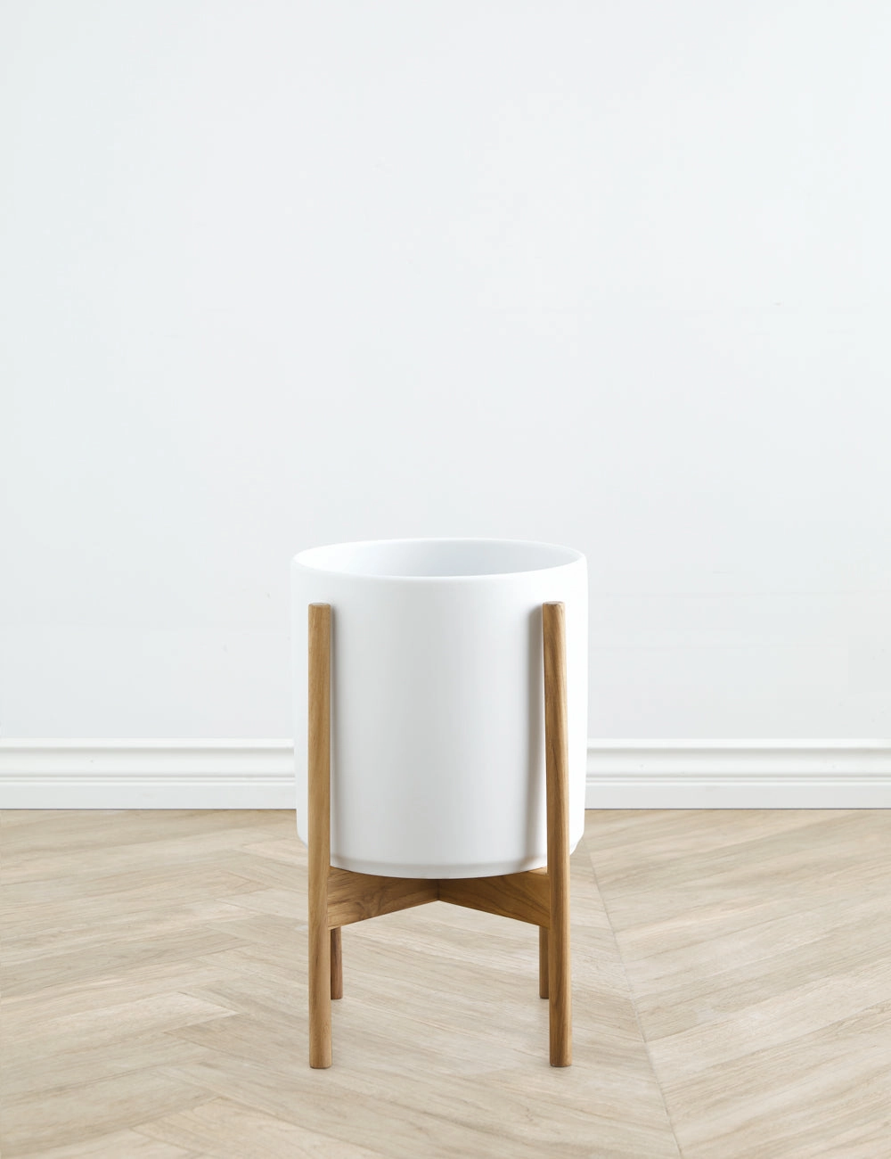Ceramic Planter Pot   Teak Stand by LBE Design