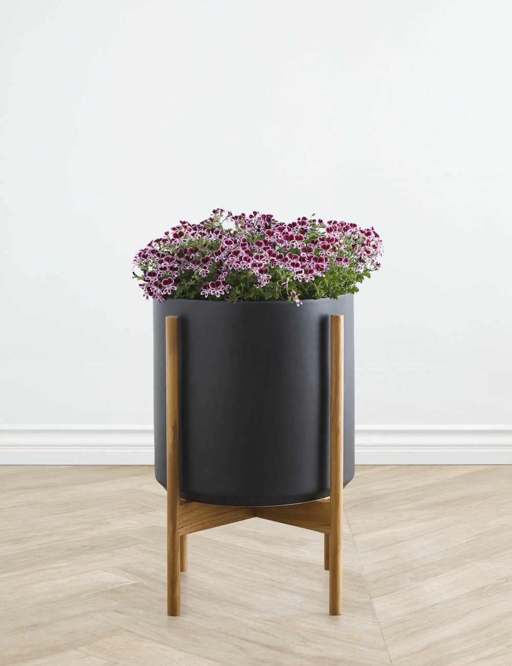 Ceramic Planter Pot   Teak Stand by LBE Design