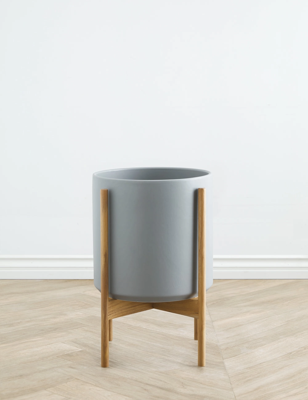 Ceramic Planter Pot   Teak Stand by LBE Design