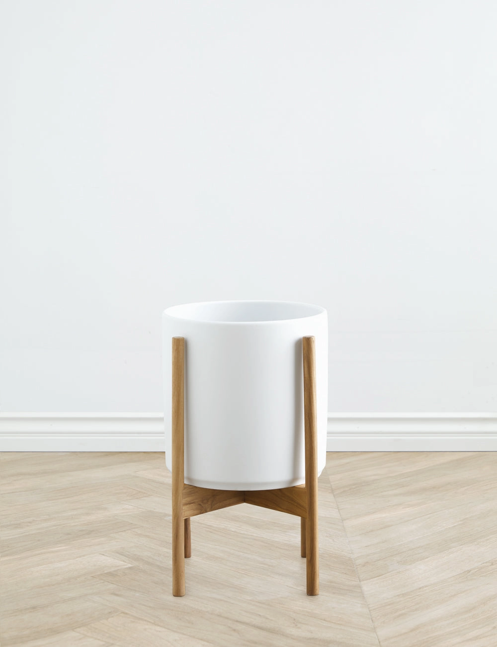 Ceramic Planter Pot   Teak Stand by LBE Design