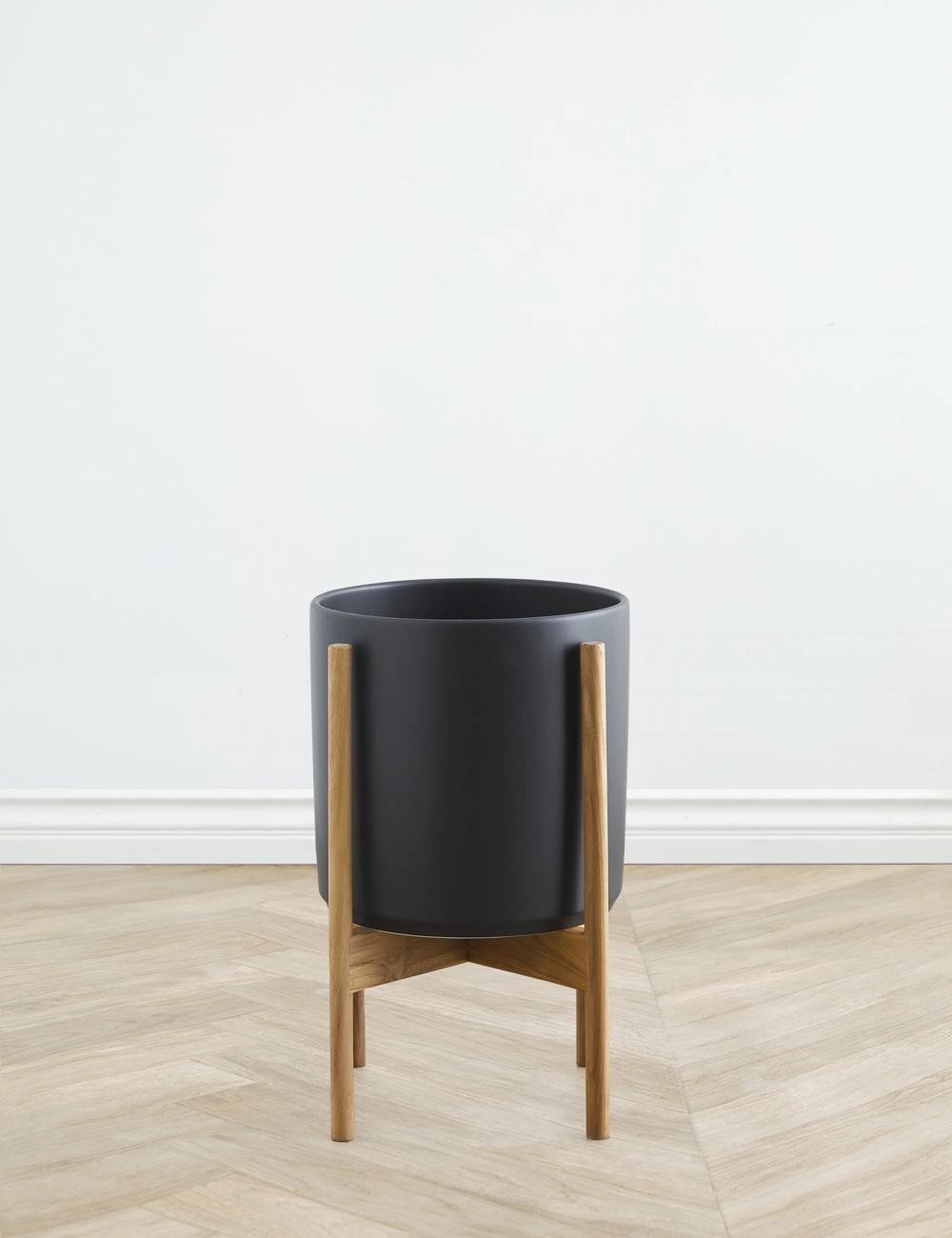 Ceramic Planter Pot   Teak Stand by LBE Design 
