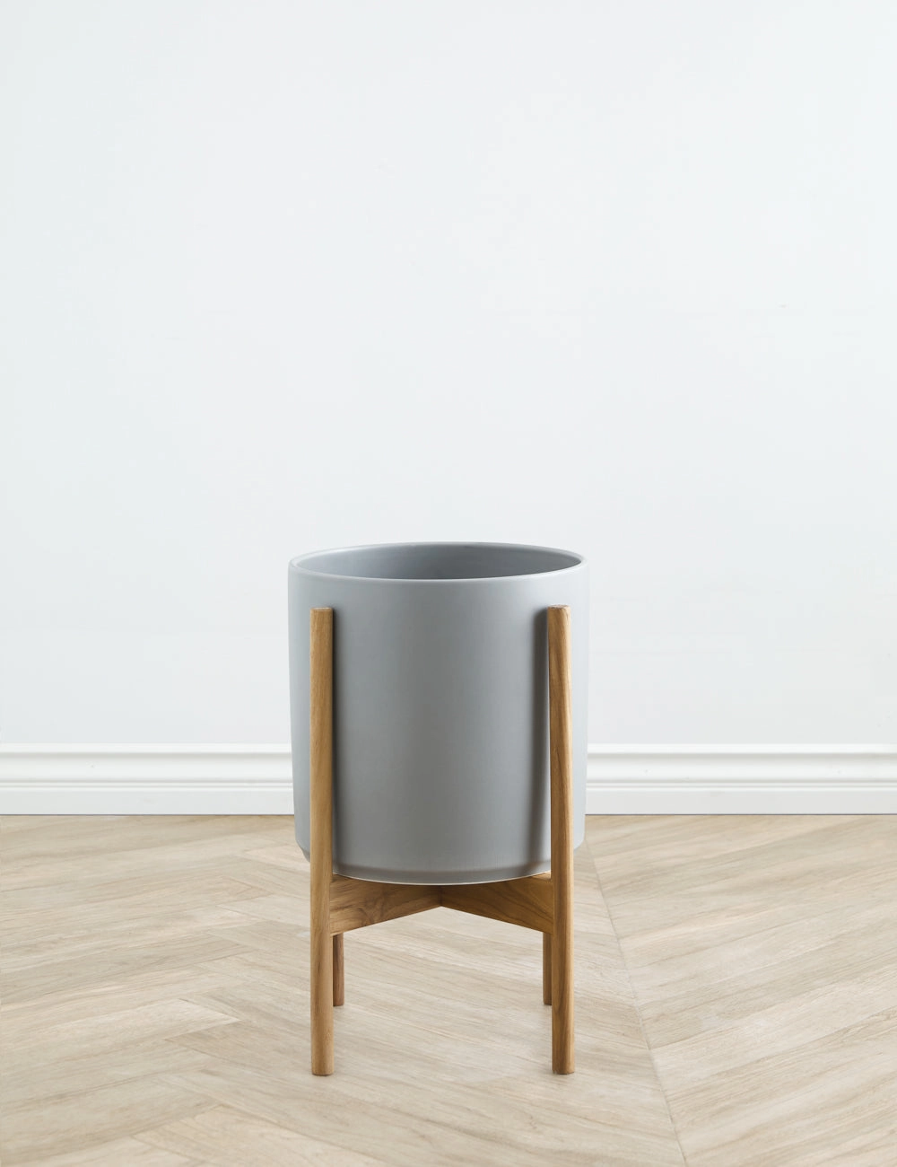 Ceramic Planter Pot   Teak Stand by LBE Design