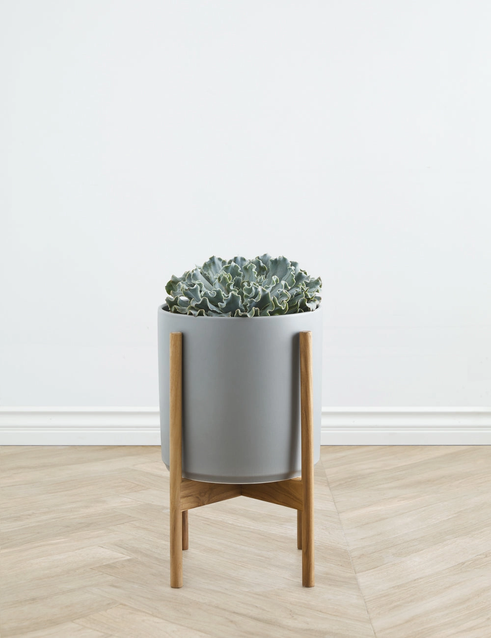 Ceramic Planter Pot   Teak Stand by LBE Design