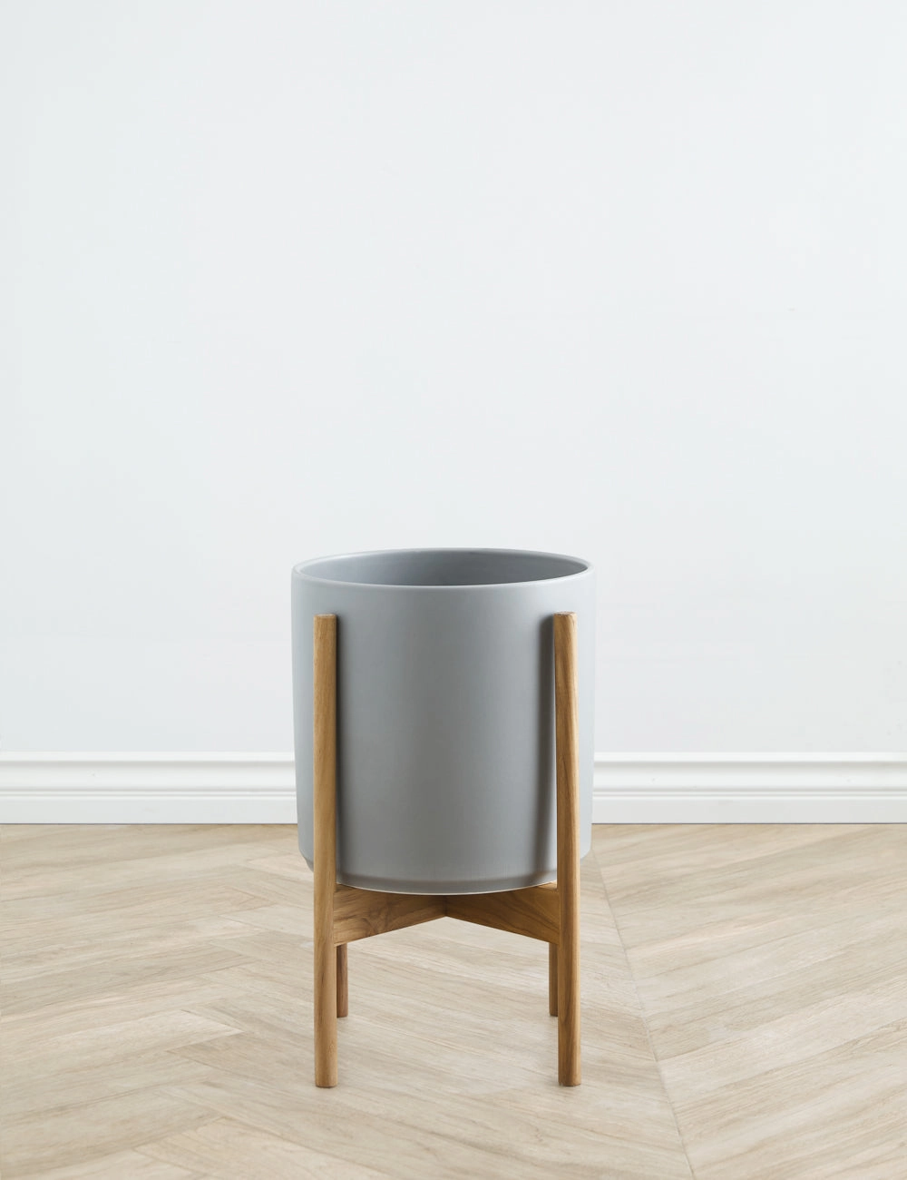 Ceramic Planter Pot   Teak Stand by LBE Design