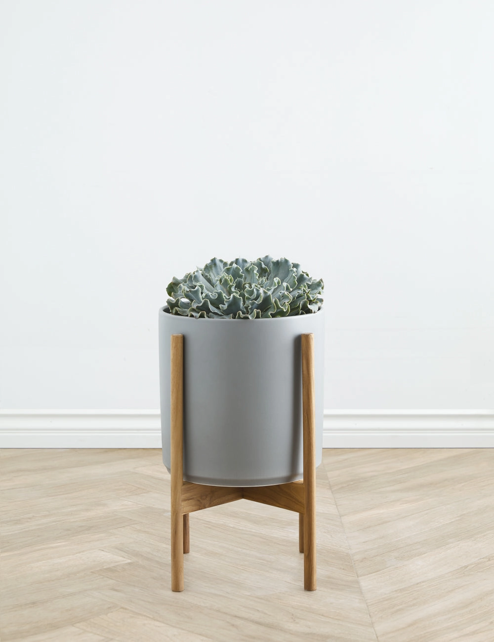 Ceramic Planter Pot   Teak Stand by LBE Design
