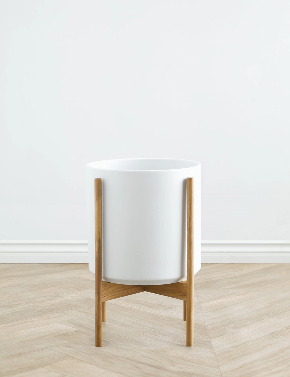 Ceramic Planter Pot   Teak Stand by LBE Design