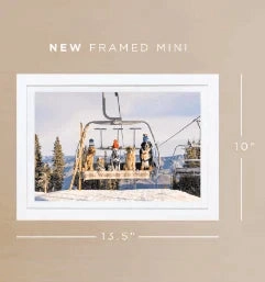 Chairlift Pups Aspen Horizontal Mini Framed Print by Gray Malin