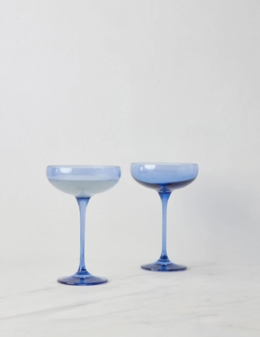 Champagne Coupes (Set of 2) by Estelle Colored Glass 