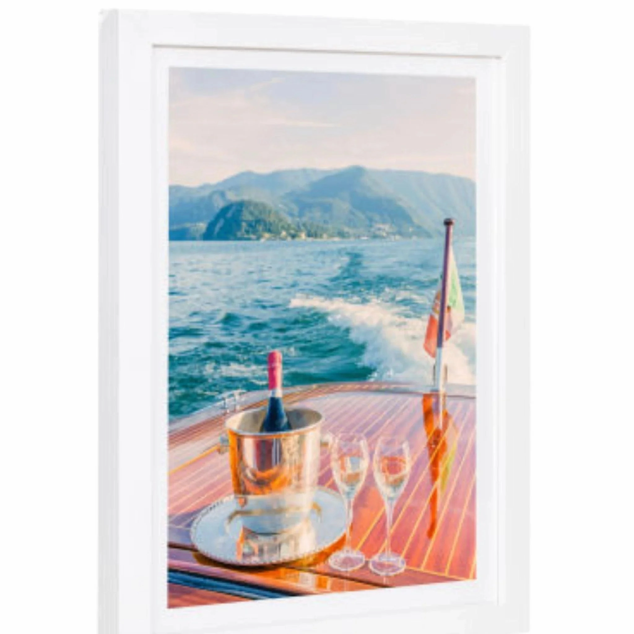 Champagne on Lake Como Mini Framed Print by Gray Malin 