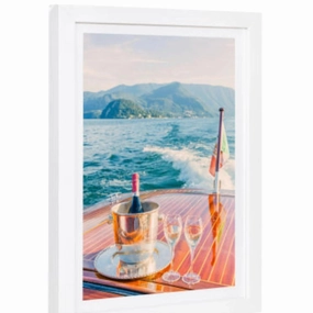 Champagne on Lake Como Mini Framed Print by Gray Malin 