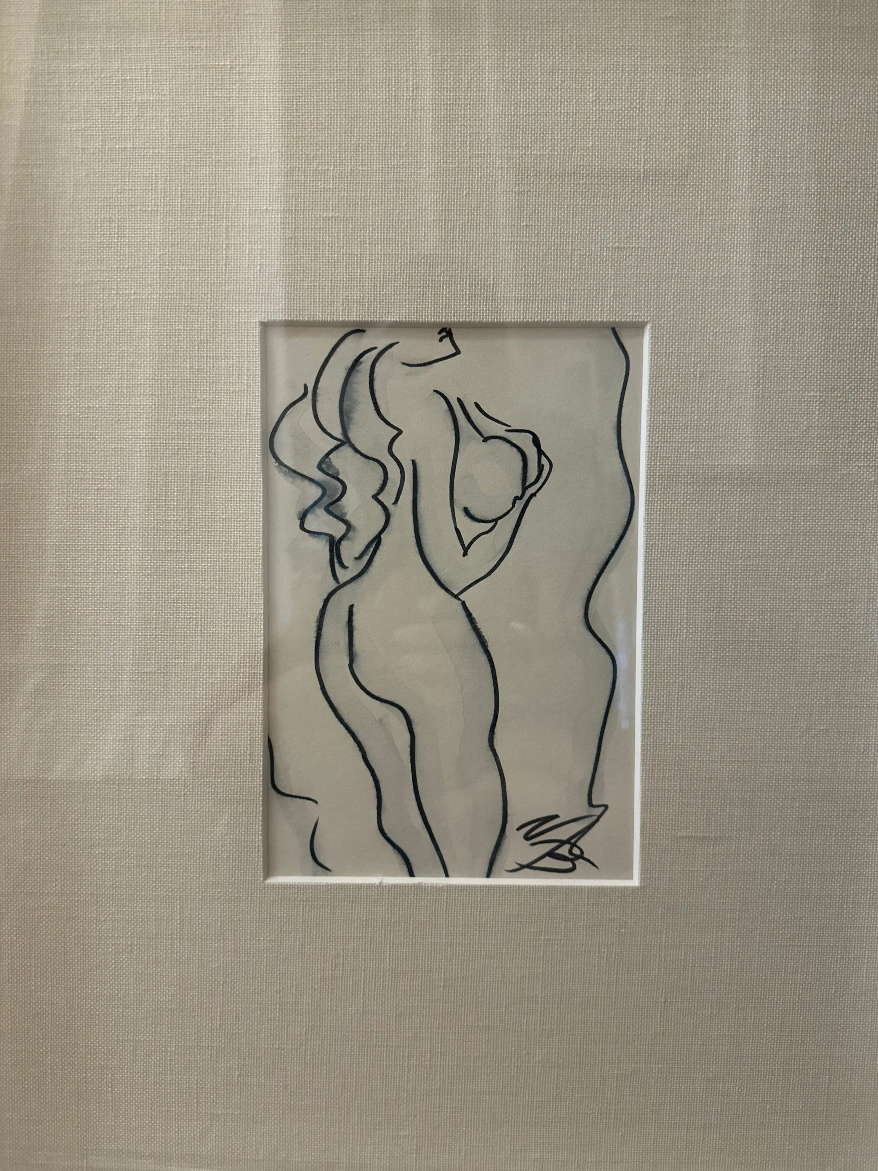 Charcoal & Watercolor Nude Sketches