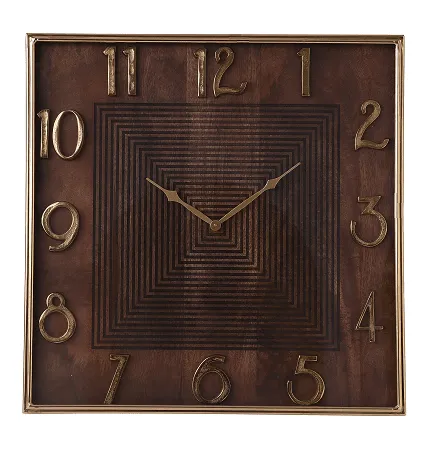 Chateau Square Gold  Wall Clock