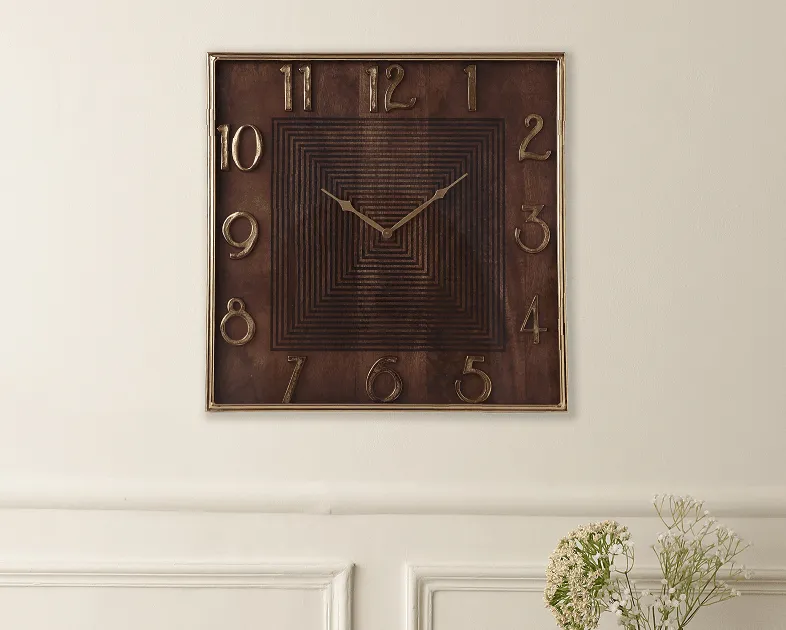 Chateau Square Gold  Wall Clock 