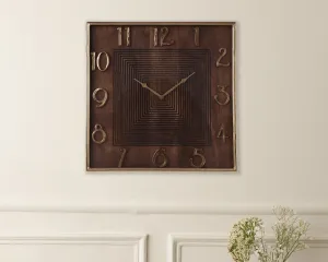 Chateau Square Gold  Wall Clock 