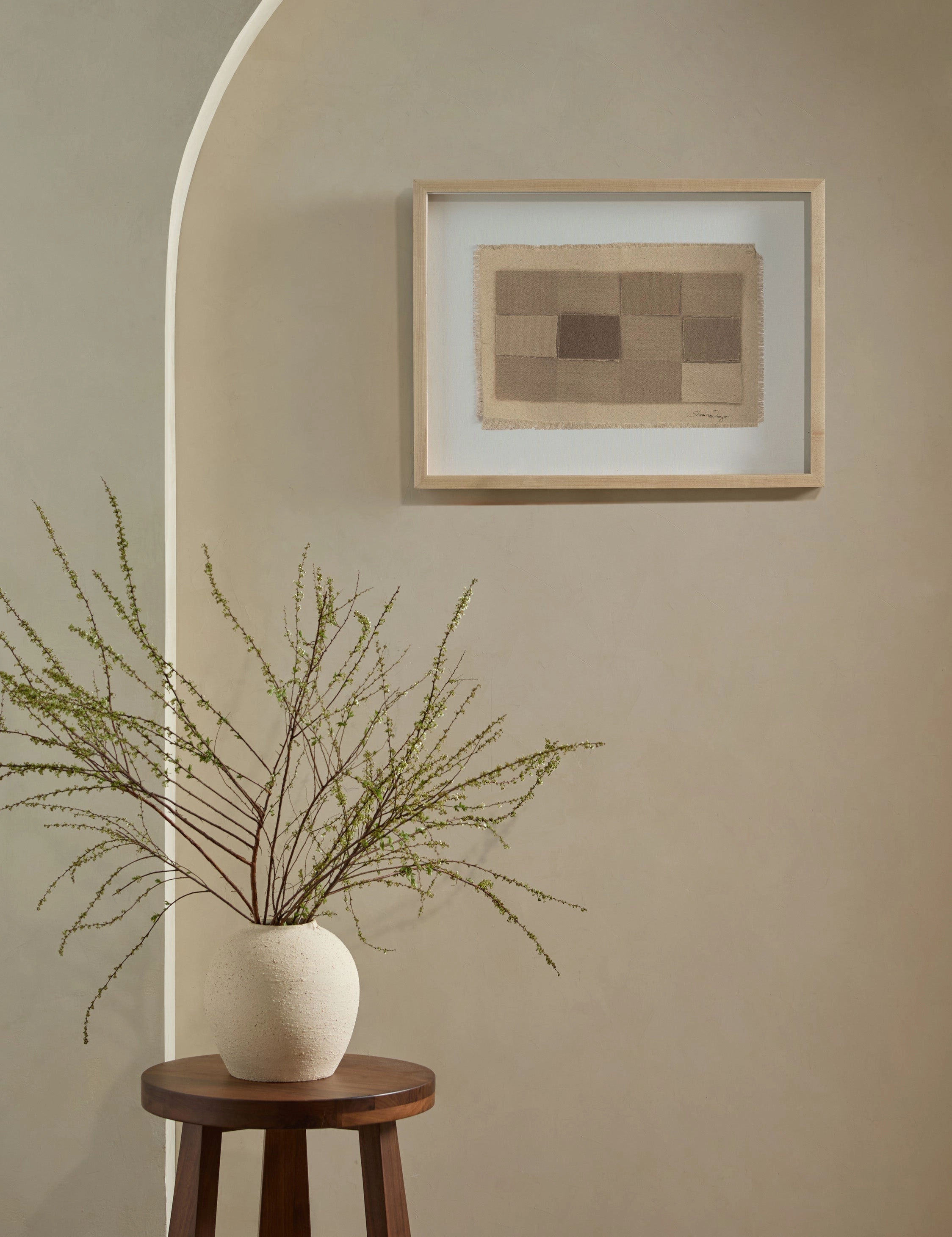 Checkered Earth Tones Wall Art by Shaina Page