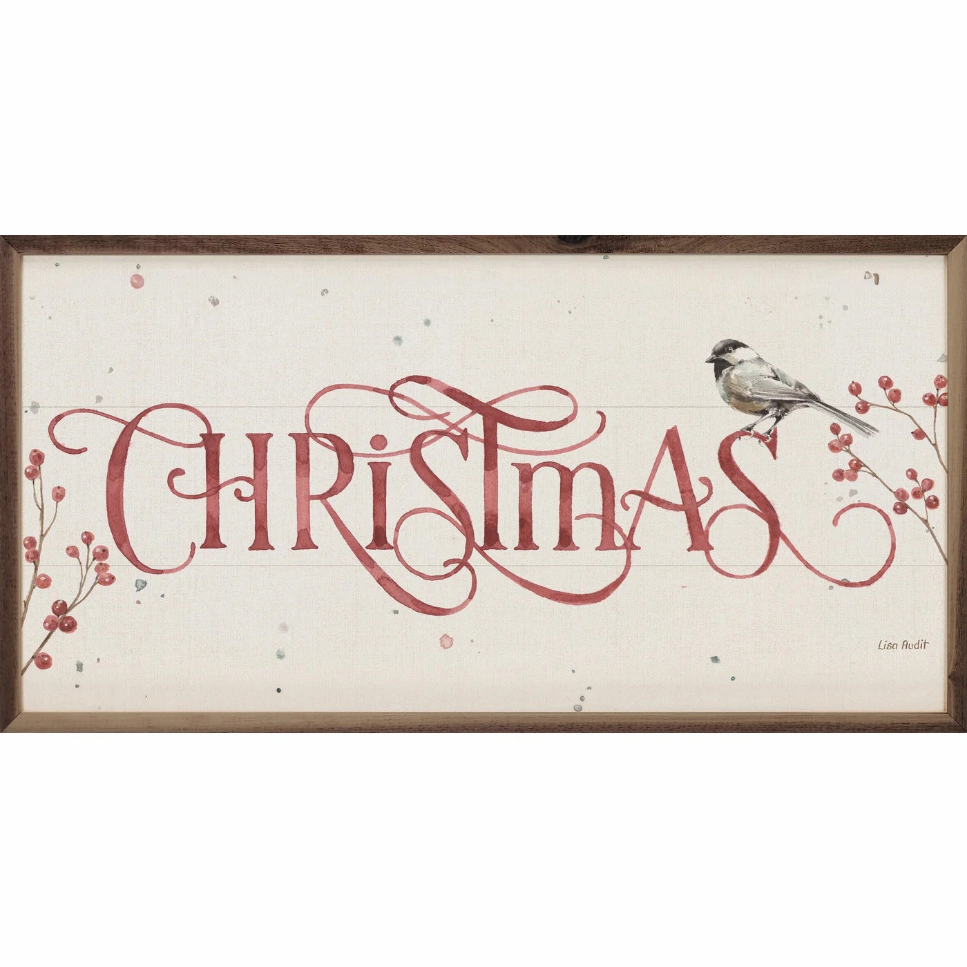 Christmas Bird Wood Framed Print 