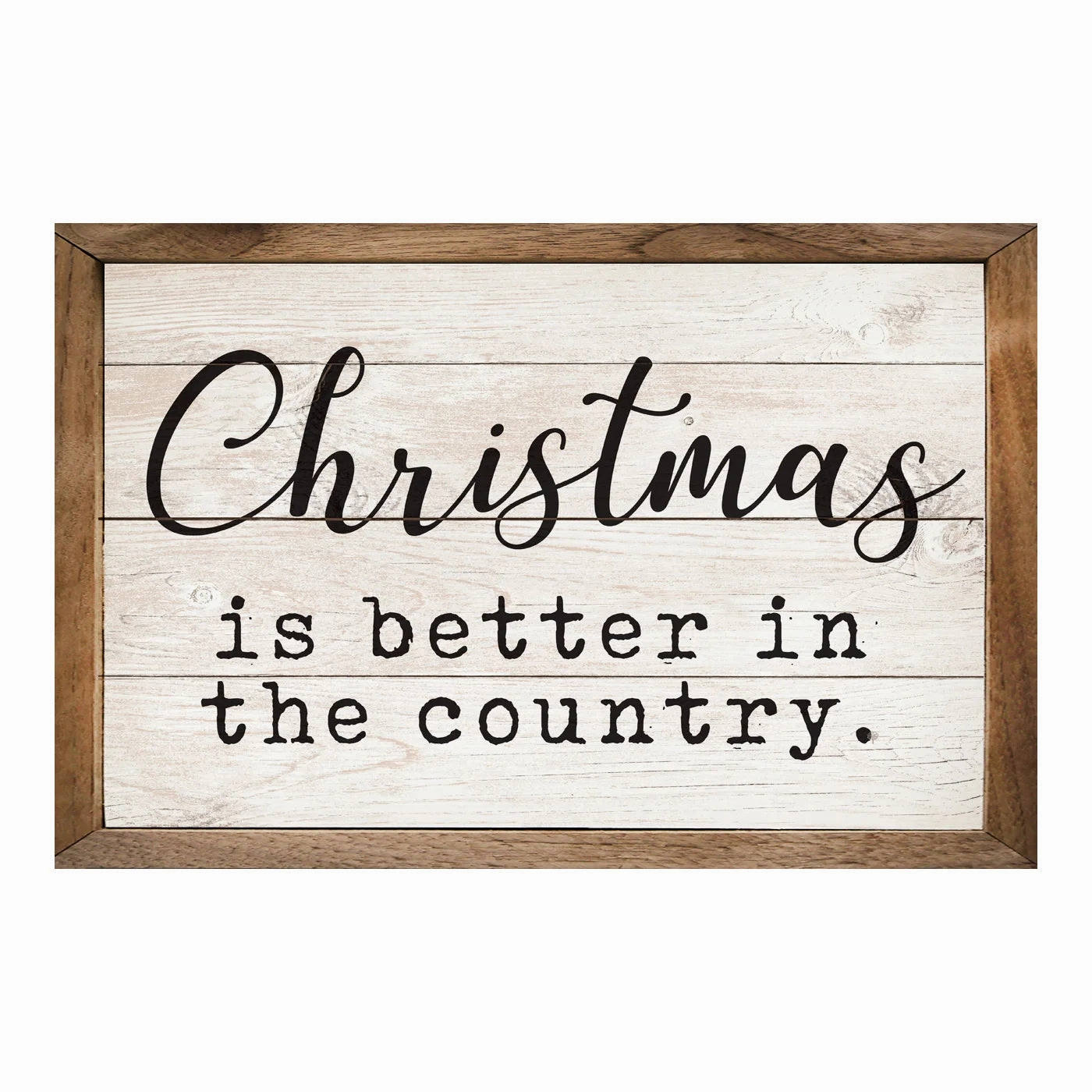 Christmas In The Country Wood Framed Print 