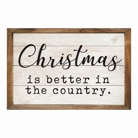 Christmas In The Country Wood Framed Print 
