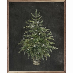 Christmas Tree Black Wood Framed Print 