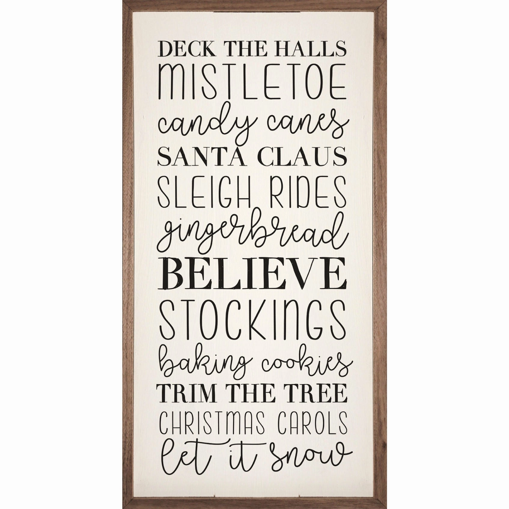 Christmas Words Wood Framed Print 