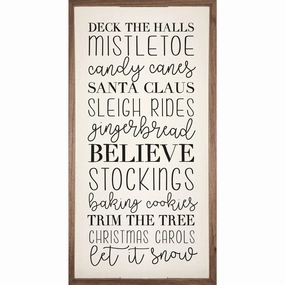 Christmas Words Wood Framed Print 
