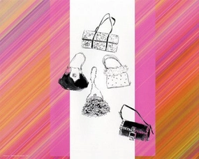Cinq Sacs a Main avec Raies 