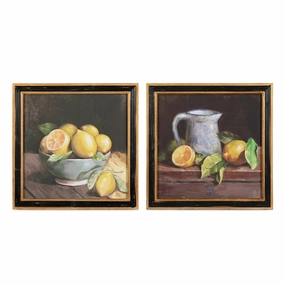 Citrus Fruit Still Life Framed Print Set 