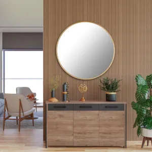 Classic Round Metal Designer Wall Mirror 