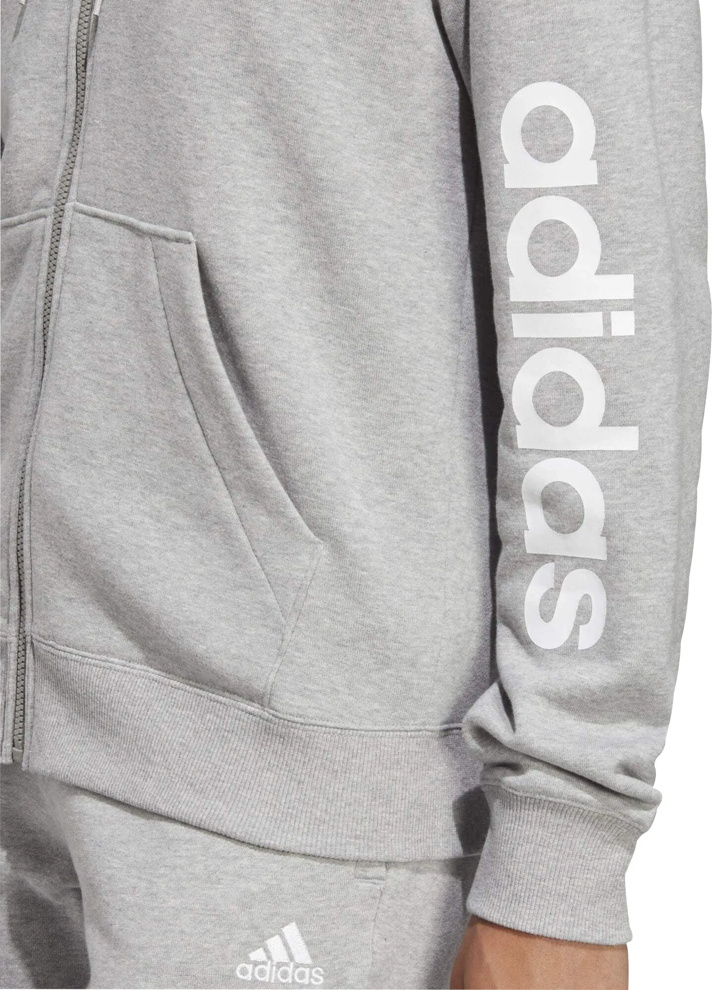 Clothing Adidas  Women adidas Essentials Linear French Terry Womens Full Zip Hoody - Grey
