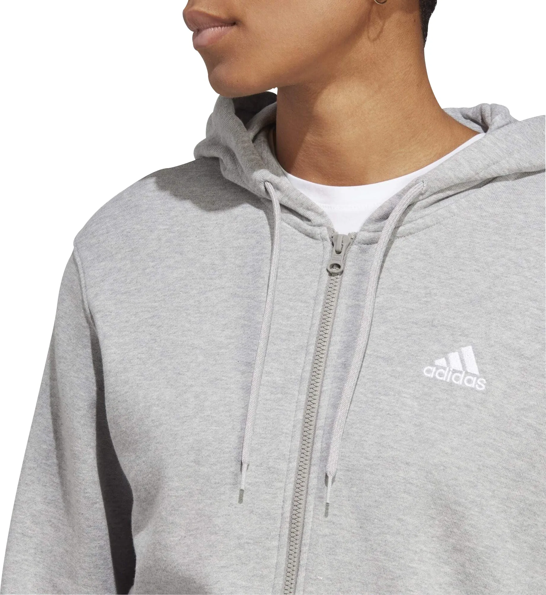 Clothing Adidas  Women adidas Essentials Linear French Terry Womens Full Zip Hoody - Grey