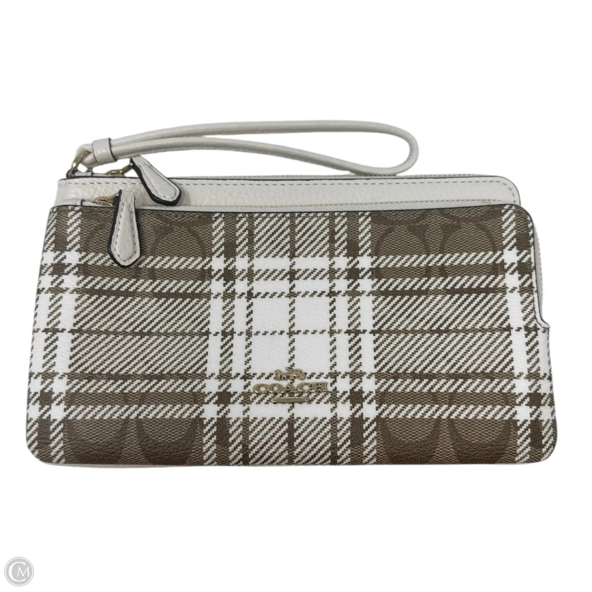 Coach Bags Double Corner Zip Tartan Wristlet Designer By Coach, Size: Large