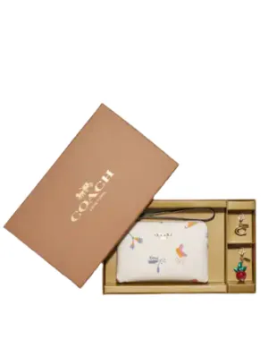 Coach Boxed Corner Zip Wristlet With Dreamy Veggie Print Coach Bags