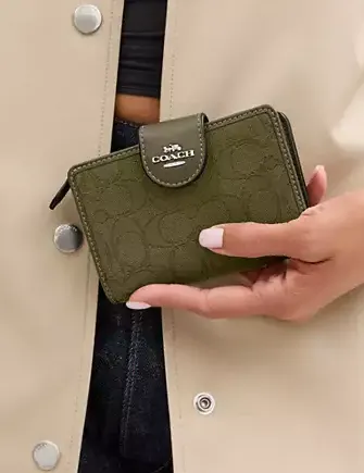 Coach Medium Corner Zip Wallet In Signature Jacquard Coach Bags