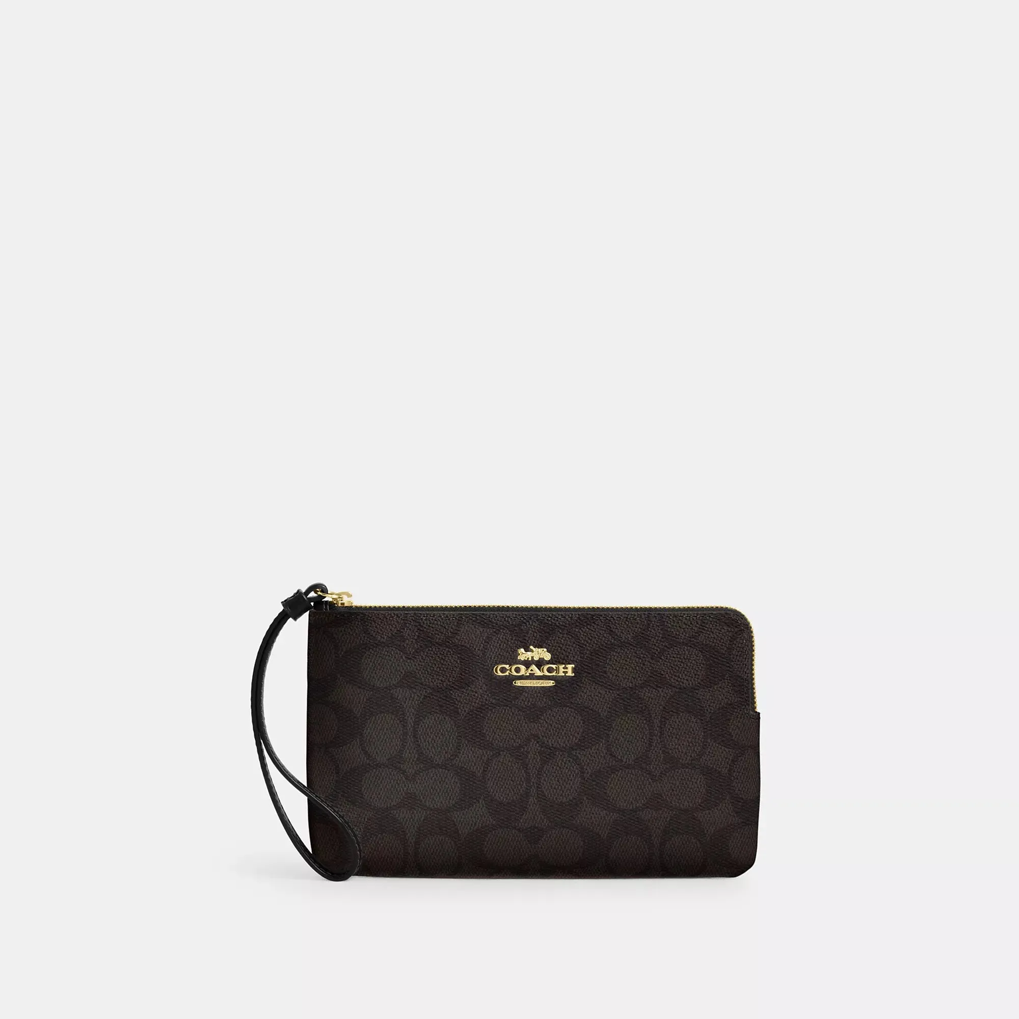 Coach Outlet Large Corner Zip Wristlet In Signature Canvas COACH Outlet Bags