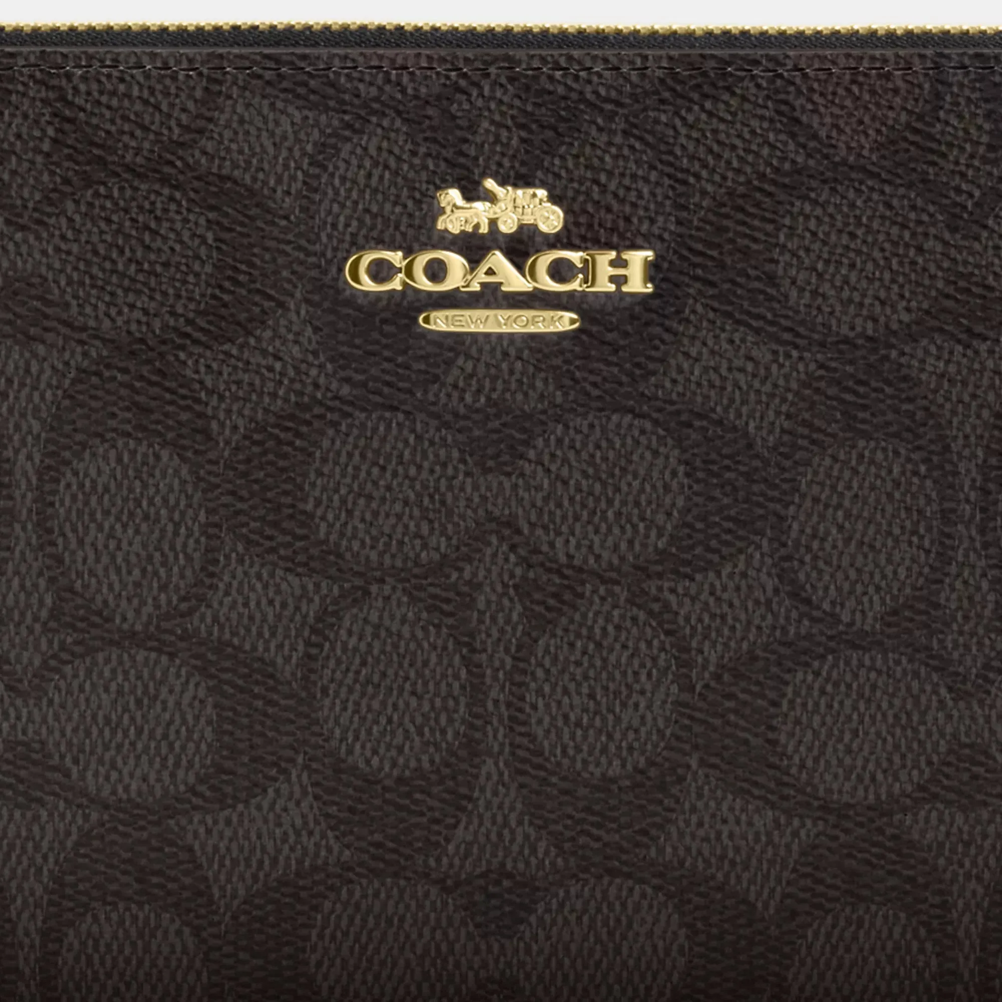 Coach Outlet Large Corner Zip Wristlet In Signature Canvas COACH Outlet Bags