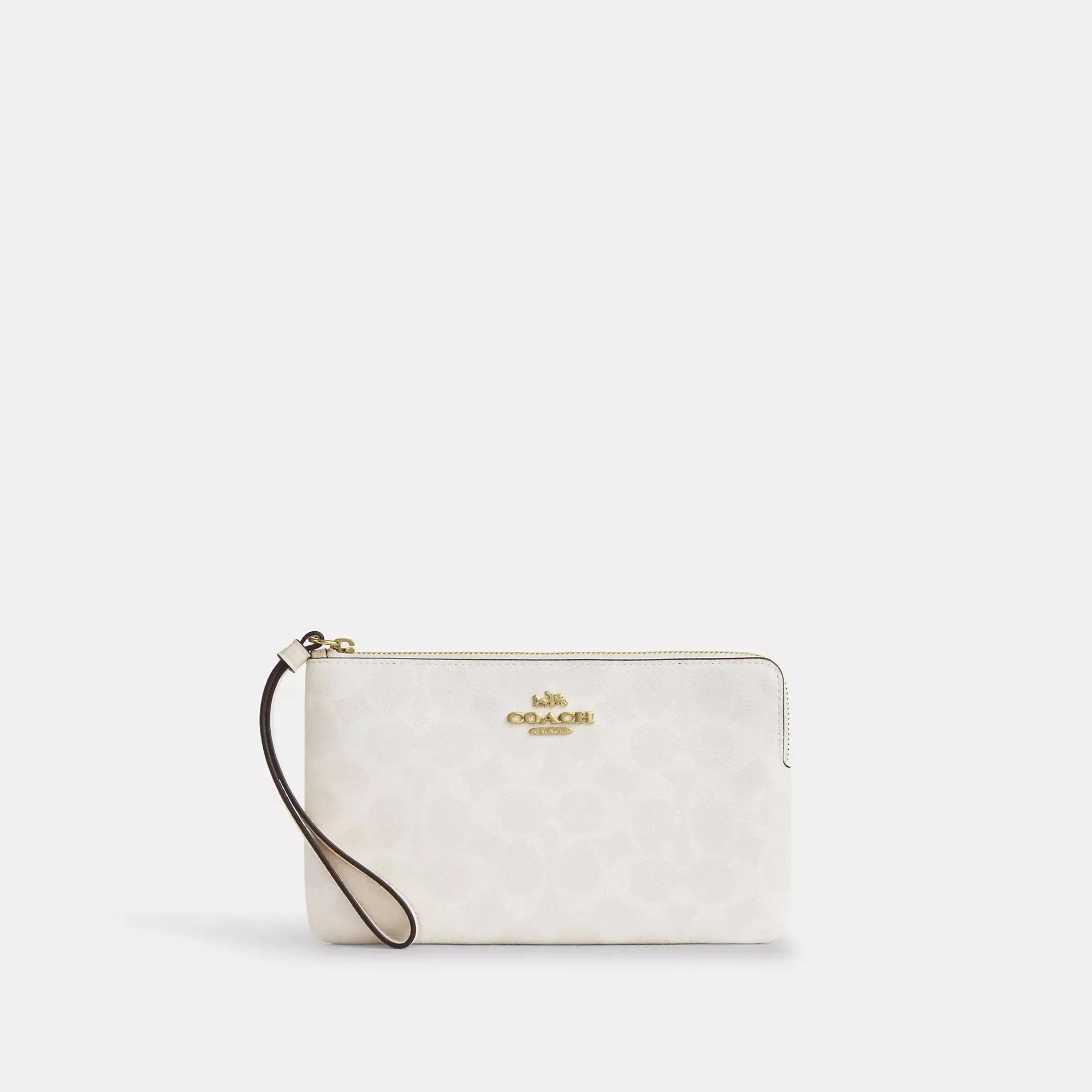 Coach Outlet Large Corner Zip Wristlet In Signature Canvas COACH Outlet Bags