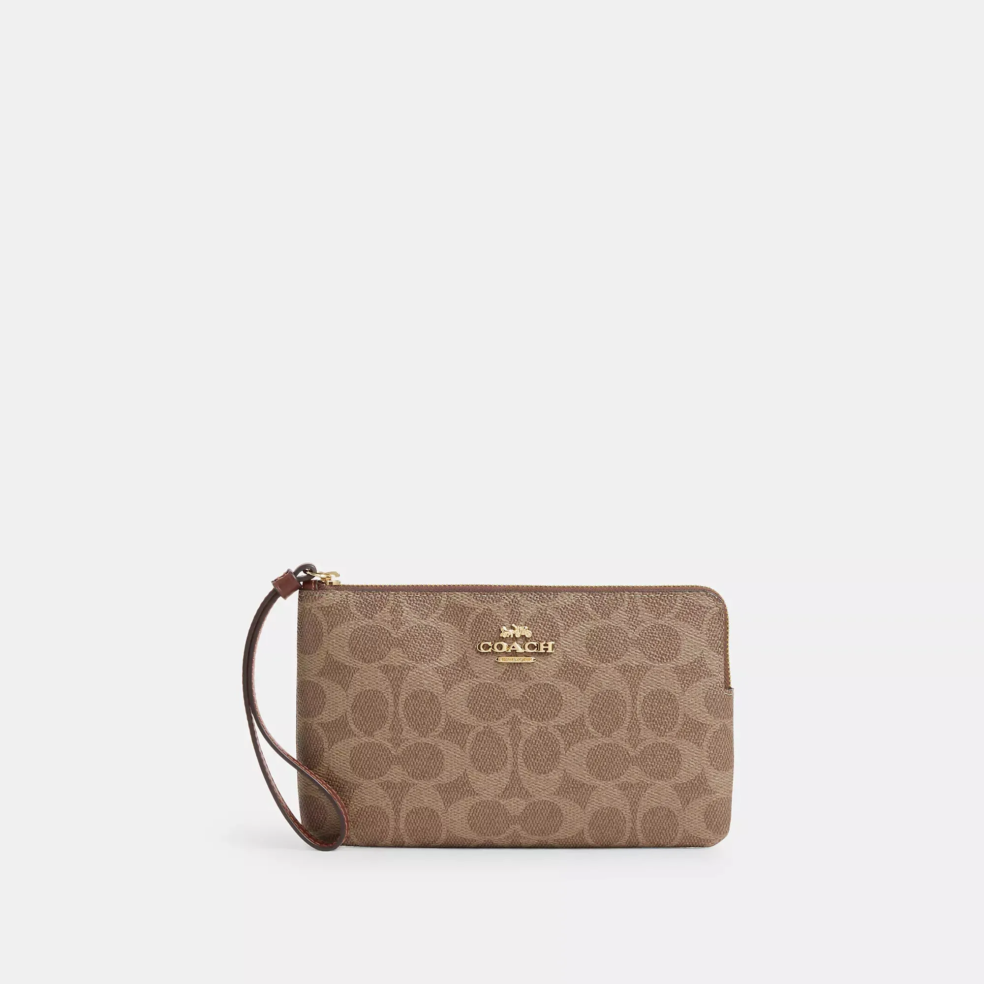 Coach Outlet Large Corner Zip Wristlet In Signature Canvas COACH Outlet Bags