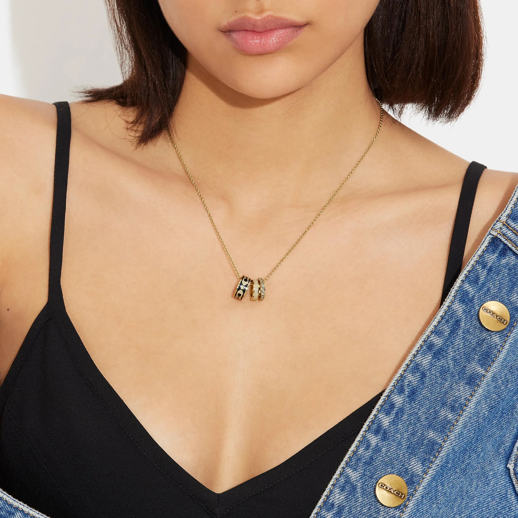 Coach Outlet Signature Enamel Rondell Necklace COACH Outlet Bags