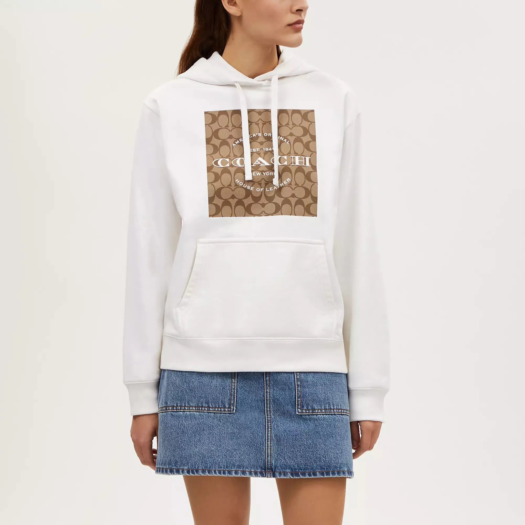 Coach Outlet Signature Square Hoodie COACH Outlet Bags