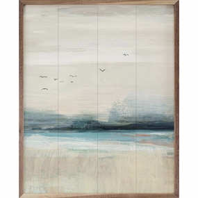 Coastal Birds 2 By Nina Blue Wood Framed Print 