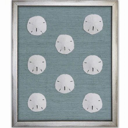 Coastal Sand Dollars on Silk Nautical Beach Framed Wall Art - Available in a Variety of Colors 