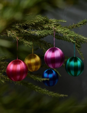 Cody Foster & Co Thread Ball Ornament, Large (Set of 5, Assorted) 