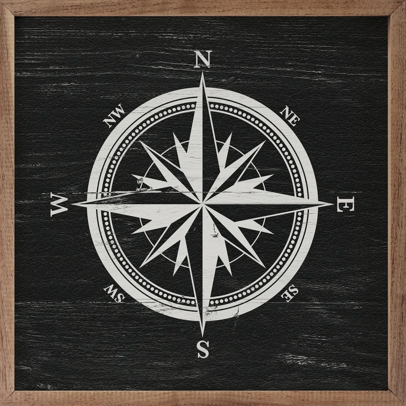 Compass Wood Framed Print 