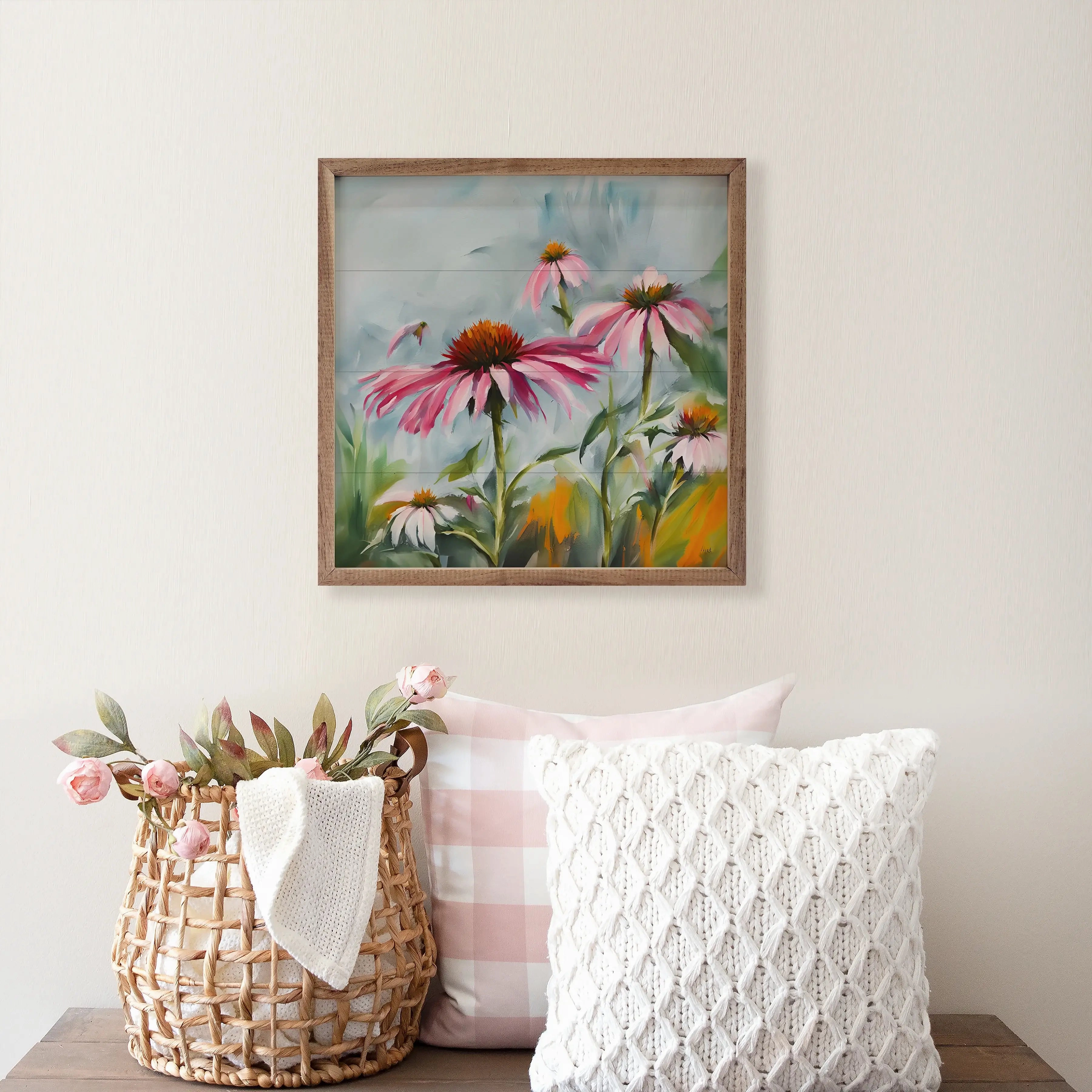 Coneflowers Wood Framed Print