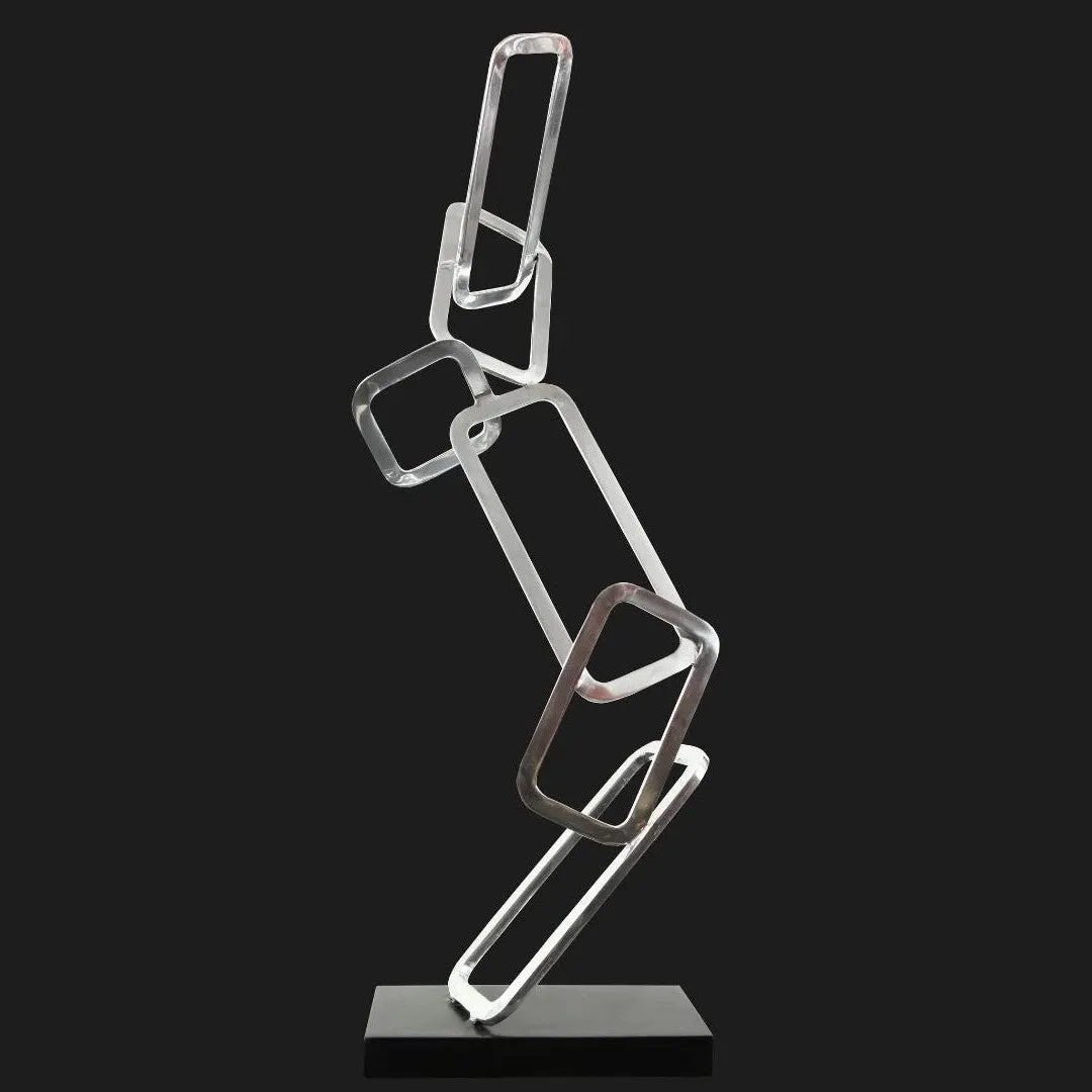 Contemporary Italian Aluminium Hand-Made Geometric Modern Sculpture 