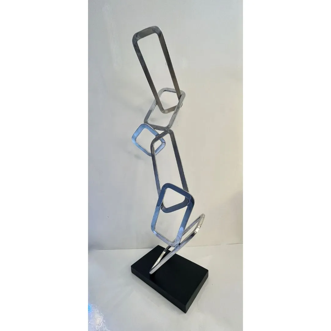 Contemporary Italian Aluminium Hand-Made Geometric Modern Sculpture