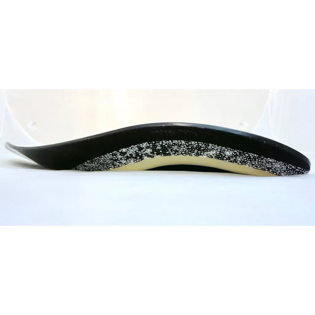 Contemporary Italian Black and White Murano Art Glass Mosaic Curved Centerpiece