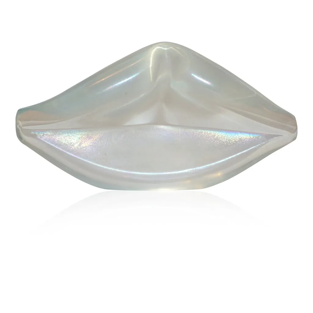 Contemporary Italian Crystal Murano Glass Lips Decorative Art Modern Sculpture 
