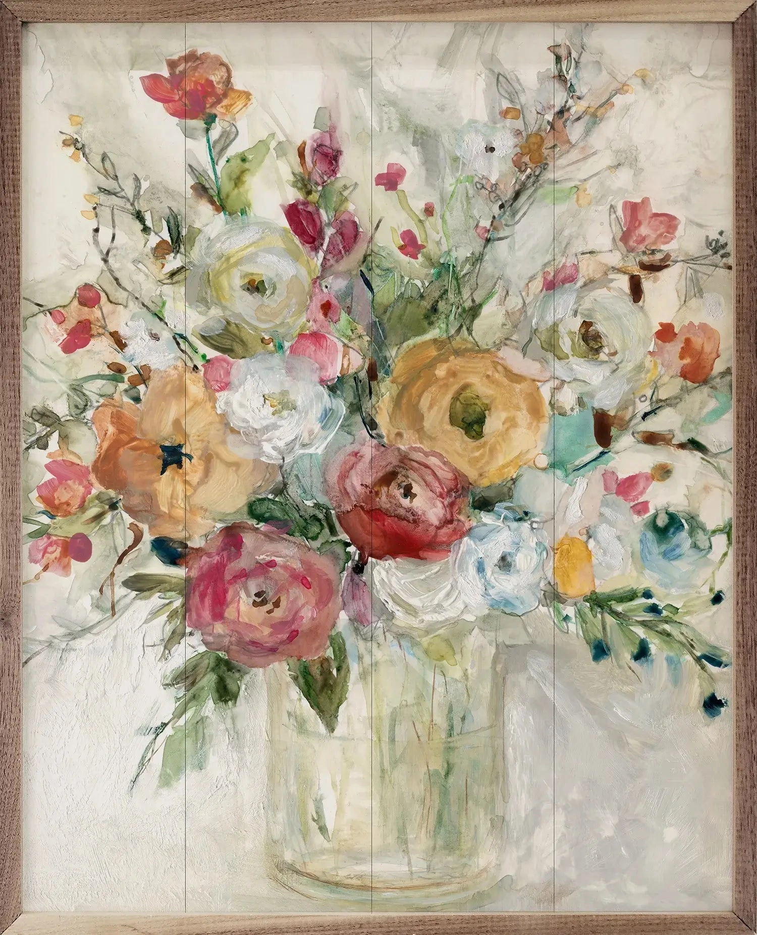 Contemporary Bouquet Wood Framed Print
